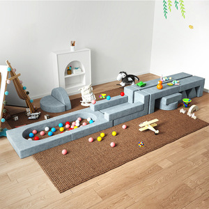 Children's <b>Sofa</b> Set 15-Piece Detachable Combination Minimalist Design Fabric High-Elasticity Foam <b>Kids</b> Furniture - Product Image 4