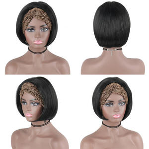 Perruque Bob <span class=keywords><strong>Afro</strong></span> Bouclée Frisée avec Bandeau, Cheveux Humains Vierge, Prix Usine, Perruque Brésilienne Remy Entièrement Faite à la Machine - Product Image 5