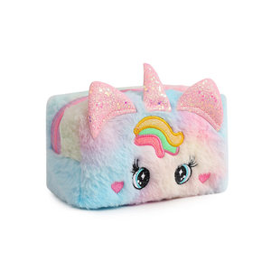 Trousse à crayons en peluche <span class=keywords><strong>licorne</strong></span> aux grands yeux, trousse de maquillage en peluche, jouets en peluche personnalisables avec logo pour enfants - Product Image 2