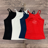 Vente en Gros OEM Débardeurs Côtelés Femme Dos Nageur en Coton Brodé Personnalisé, Haut de Sport et Tenue de Ville pour Femmes
