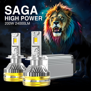 Luz <span class=keywords><strong>Led</strong></span> para Coche <span class=keywords><strong>200W</strong></span> de alta potencia H7 24000lm Super brillante H4 Luces <span class=keywords><strong>Led</strong></span> Para Coche H1 Auto Luz H11 <span class=keywords><strong>Focos</strong></span> 9005 Faro H4 <span class=keywords><strong>Led</strong></span> - Product Image 1