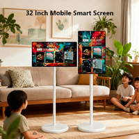 Layar Sentuh Pintar Multifungsi IPS LCD Monitor Android 13 Wireless Casting, Tinggi Dapat Disesuaikan, Dapat Diputar, Live Streaming, RAM 8GB