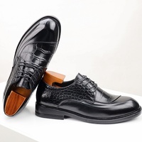 Chaussures en cuir décontractées à lacets, style britannique, imperméables, respirantes, antidérapantes, à semelle souple, imprimé animal, gaufrées, pour l'automne