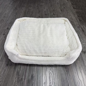 Venta caliente casa interior moderno cómodo esponja relleno perro cama blanco esponjoso perro cama con cama almohada - Product Image 2