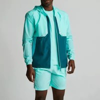 Veste coupe-vent personnalisée grande taille à blocs de couleur 100% polyester coupe-vent pour hommes