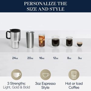 Cafetière DL-13 True Brew avec moulin intégré en acier inoxydable, <span class=keywords><strong>pour</strong></span> une portion individuelle de 8 à 24 oz, <span class=keywords><strong>café</strong></span> chaud ou glacé <span class=keywords><strong>pour</strong></span> la maison - Product Image 3