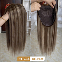 Topper de perruque juive à nœuds invisibles pour femme, base en soie 9x9, cheveux humains, avec clips, sans colle, pour la perte de cheveux