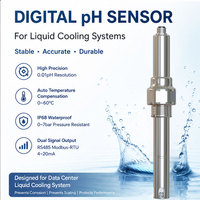 Capteur de pH numérique haute résistance à la pression (0-7 bars) avec électrode RS485 pour centre de données IA, refroidissement liquide, eau de rinçage, liquide de refroidissement OEM