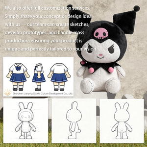 Venta al por mayor de la serie de dibujos animados de Anime Kuromied juguetes de peluche ennegrecido pequeño diablo muñeca chica Pp algodón alivio del estrés - Product Image 5
