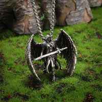 European American Style Retro Fashion Cross-Border <strong>Best</strong>-<strong>Selling</strong> Michael Archangel <strong>Necklace</strong> Personalized Alloy Pendant Sweater