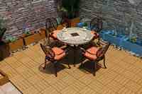 Nouvelle conception en stock, vente en gros, ensemble de table et de chaises de jardin en aluminium moulé pour terrasse, pub, balcon, meubles d'extérieur