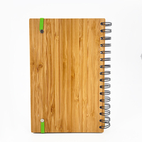 Carnets de notes A5 personnalisés en bambou avec logo laser, papier recyclé écologique, style imprimé, reliure à fil en O, planificateur de journal pour cadeau