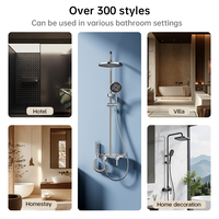 Ensemble de robinetterie de douche à effet pluie chromé électrolytique 3313 à 4 fonctions avec commande par bouton, de haute qualité et populaire, pour salle de bain moderne