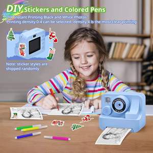Appareil photo instantané portable pour enfants, double objectif, avec impression sur papier, carte MicroSD 32 Go, écran 2,4 pouces, zoom 21x-40x, vidéo 1080P - Product Image 6
