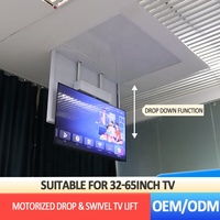 JGST Nuevo Diseño Retráctil Abatible 180 °   Soporte de Techo Motorizado para TV, Giratorio y Ocultable, para Televisores de 65-86 Pulgadas