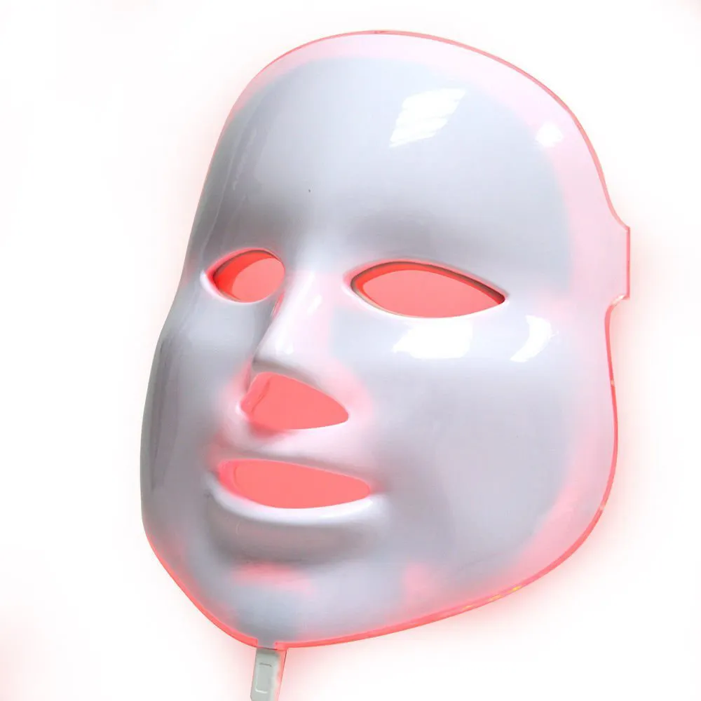 Máscara facial de led para cuidados com a pele, máscara de rejuvenescimento da pele antirrugas com luz de 7 cores