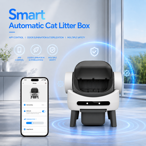 Bac à litière automatique intelligent <span class=keywords><strong>pour</strong></span> chat, design arrondi haut de gamme, 68L, grand espace, nettoyage automatique, toilette <span class=keywords><strong>pour</strong></span> animaux de compagnie avec double capteur de sécurité <span class=keywords><strong>pour</strong></span> <span class=keywords><strong>chats</strong></span> - Product Image 2
