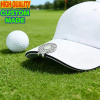 Clip de casquette de golf personnalisé en métal avec marqueur de balle texturé, logo personnalisé pour les souvenirs des membres de tournoi