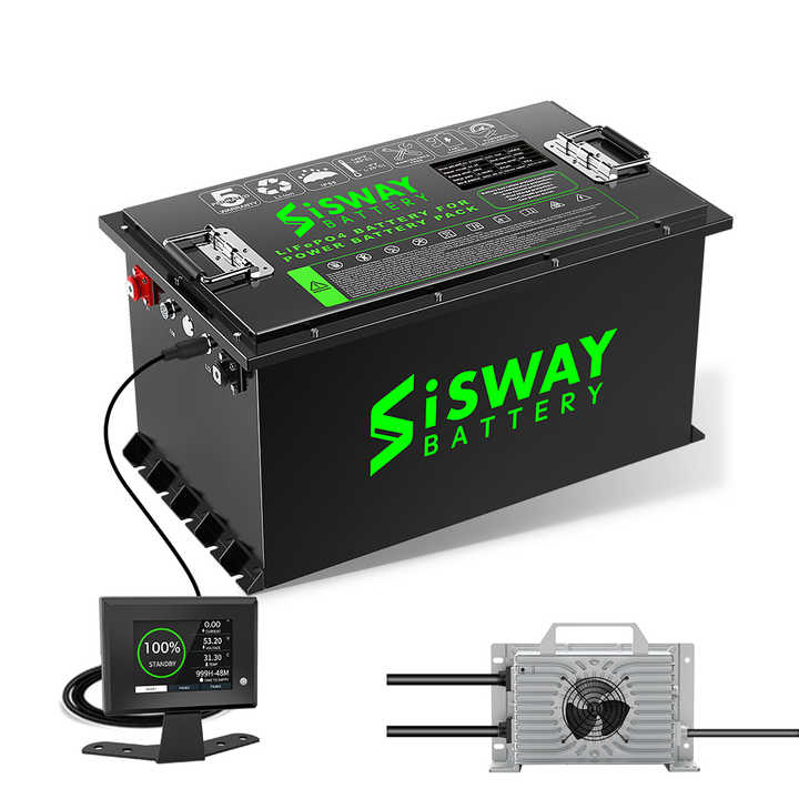 48V 105Ah 5376Wh Golf Cart Lithium Battery Smart 200A BMS with Touch ...