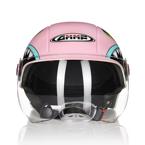 Usine en gros rose enfants dessin animé mignon requin 3/4 ouvert demi visage vélo <span class=keywords><strong>moto</strong></span> <span class=keywords><strong>casque</strong></span> pour enfants - Product Image 2