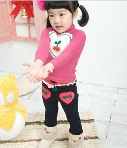 Venta al por Mayor en Línea de Ropa Infantil, Pantalones Largos con Encaje y Estampado de Corazones para Niñas Pequeñas, de Proveedor Chino - Product Image 2