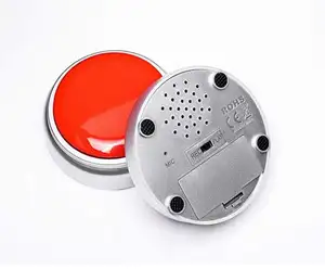 Relógio vermelho com botão para idosos com deficiência visual ou cegos, hora e data em inglês, claro e alto