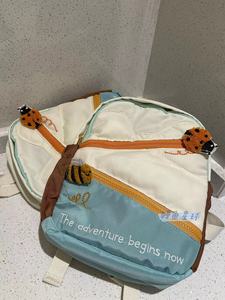 Mùa xuân mới côn trùng ong Băng Đeo Vai Ba lô Bảy sao bọ rùa chắp vá màu sắc trẻ em dễ thương túi đi học - Product Image 6