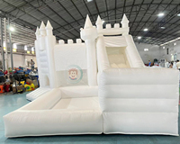 Château gonflable avec toboggan, château blanc gonflable, château gonflable mosquée