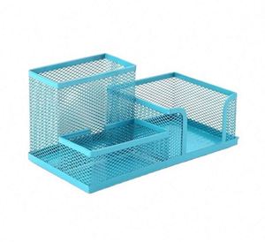 <b>Multi</b> Functional 3 Divided <b>Table</b> Holder <b>Table</b> Office Metal Mesh Desk Organizer 3 Compartments Desktop Accessories - Product Image 4
