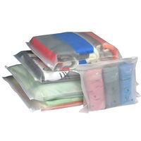 Sac en polyéthylène mat givré transparent, résistant à l'humidité, pour l'impression sérigraphique de t-shirts et vêtements, avec fermeture éclair et fermeture ziplock