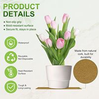 Lot de 6 sous-verres en feutre pour plantes, 13 pouces, réversibles, en feutre et liège, pour plantes d'intérieur et d'extérieur