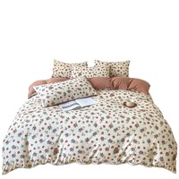 260726 Ensemble de literie de luxe pour mariage, ensemble de couette d'hôtel, couverture douce, drap-housse, protège-matelas, motifs de draps