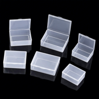 Boîte d'emballage transparente en PP, rectangulaire, à angle droit, petite taille, pour le rangement de bijoux, montres, outils, cartes, boîte en plastique