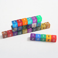 Vente en gros de dés à six faces transparents en acrylique écologique durable de 16 mm, à bords droits, de couleur unie, pour jeux de dés