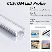 Profilé en aluminium pour bande LED encastrée personnalisée avec diffuseur blanc/noir