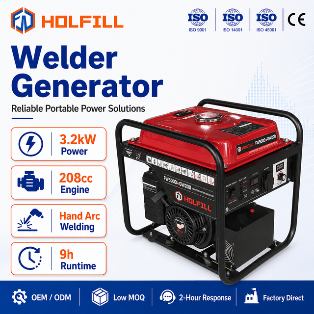Factory Direct 3.2kW 208cc Portable Inverter Welder Generator 230V Hand Arc Welding for Construction Site Repair