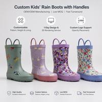 Bottes de pluie pour enfants en caoutchouc naturel, écologiques, souples, légères, imperméables, imprimé cygne, bottes Wellington pour filles, OEM ODM