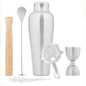 Kit de cóctel antioxidación, juegos de bar para el hogar, bar, juego de bar con acero inoxidable de Color antiguo con madera, 6 uds. - Product Image 1