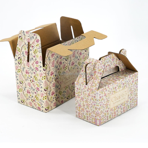 Boîte pliante ondulée à poignée délicate, boîte cadeau avec impression intégrale et pelliculage mat, avec étiquette de marque - Product Image 1