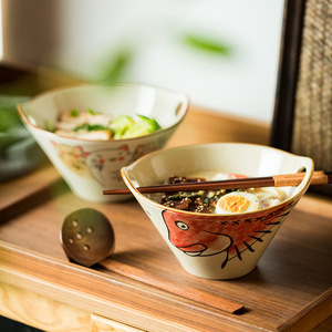 Tazón de ramen de cerámica profunda de estilo japonés con agujero <span class=keywords><strong>para</strong></span> palillos <span class=keywords><strong>para</strong></span> ensalada, sopa, Udon Pho - Product Image 2