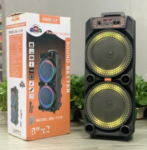 ลำโพง <span class=keywords><strong>DG</strong></span>-1119 แบบคู่ ขนาด 8 นิ้ว สีสัน RGB พร้อมบลูทูธไร้สาย ลำโพงแบบล้อลาก สำหรับกิจกรรมกลางแจ้ง คาราโอเกะ พร้อมไมโครโฟนแบบมีสาย - Product Image 3