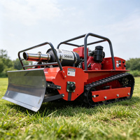Mesin Pemotong Rumput Tanpa Kabel, Dikendalikan Jarak Jauh, Beroda Rantai, 100cm, Bensin 459cc, Robot Flail Mulcher dengan Bajak Salju untuk Pembersihan Salju di Lereng