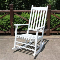Nouvelle chaise à bascule en bois traditionnelle, conception à lattes en bois massif pour patio porche et salon intérieur extérieur