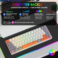 Keyboard RGB USB Berkabel 63 Tombol Gaming Gamer Kompak Mini untuk Perjalanan Kantor Game Bisnis E-Sports Film Keyboard