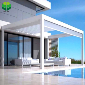 Pergola in Alluminio dal Design Moderno con Ombreggiatura Regolabile e Porte Scorrevoli in <span class=keywords><strong>Vetro</strong></span> - Product Image 3