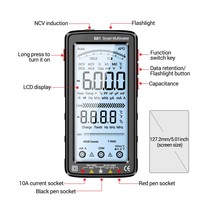 Multimeter Pintar 6000 Smart Multimeter Anti-burn True RMS Multimeter Penguji Tegangan Hz Ohm Dioda Meter dengan Layar LCD