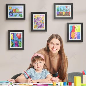 Cadres d'affichage artistiques en bois pour enfants, à ouverture magnétique, personnalisables en fer, couleur et taille sur mesure pour photos et dessins - Product Image 3