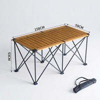 Table de camping pliable de taille personnalisée facile à transporter, table portable à enrouler pour pique-nique, barbecue, randonnée, plage, jardin
