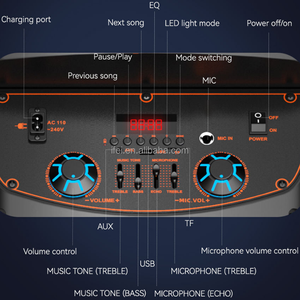 Loa kéo IFeiGift 9602 chất lượng cao, gỗ, hai loa 6.5 inch, kết nối <span class=keywords><strong>Bluetooth</strong></span>, âm thanh chất lượng, micro không dây, dùng cho tiệc tùng, ngoài trời, gia đình - Product Image 2
