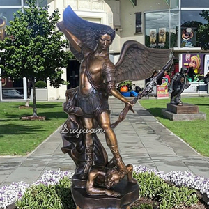 Tùy Chỉnh Quy Mô Lớn Cổ Phong Cách Đúc Brass Bronze Bức Tượng Điêu Khắc Thánh Michael Trong Vườn Công Viên - Product Image 1